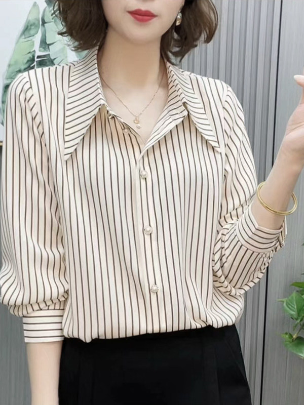 Women Fashion Over 60 - Весенне-летняя тонкая повседневная свободная рубашка с