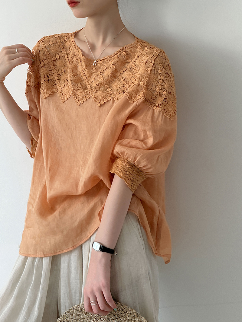 Women Fashion Blouse - Женские летние блузки из 100% льна