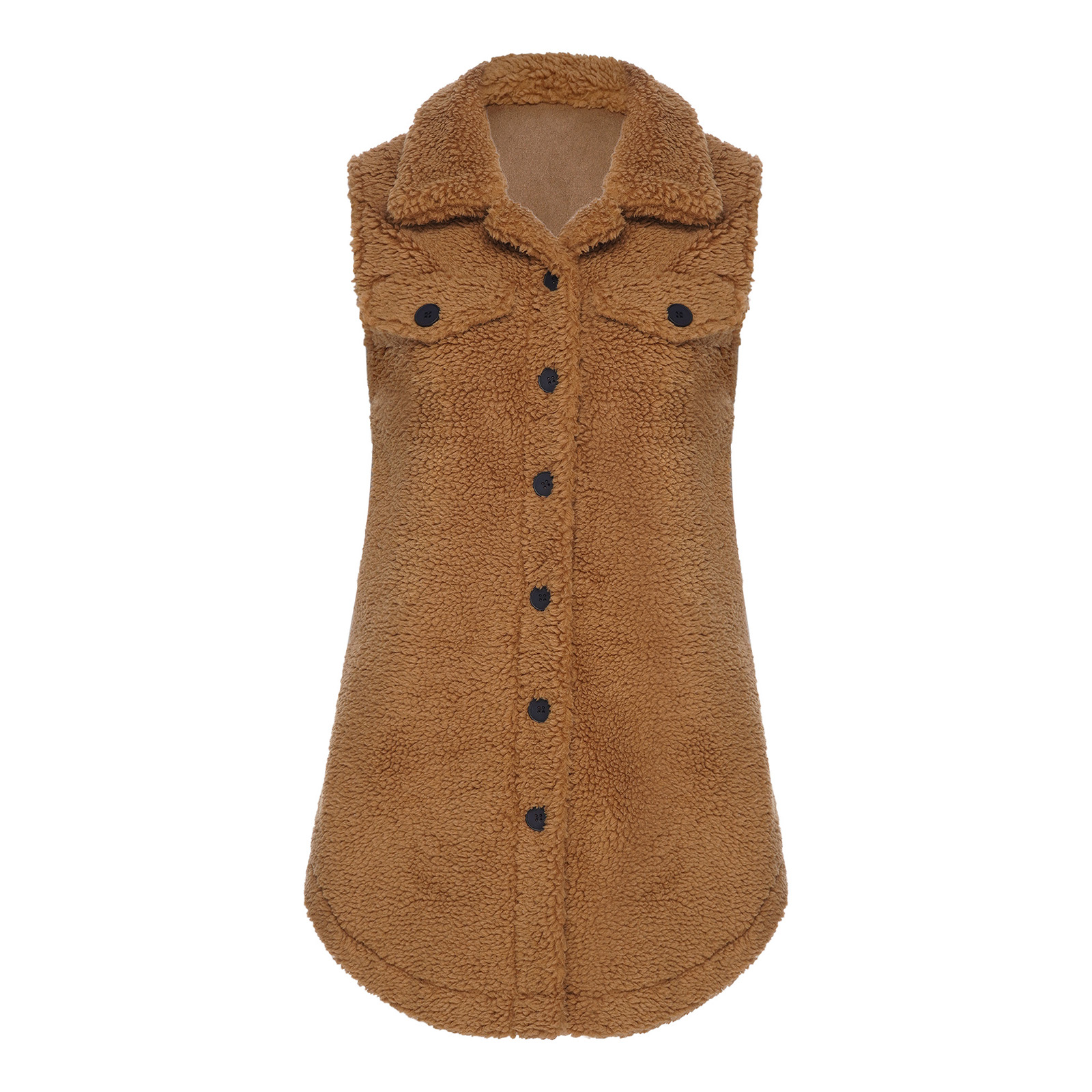 Sherpa Coat Women - Женская теплая флисовая куртка-шерпа с лацканами