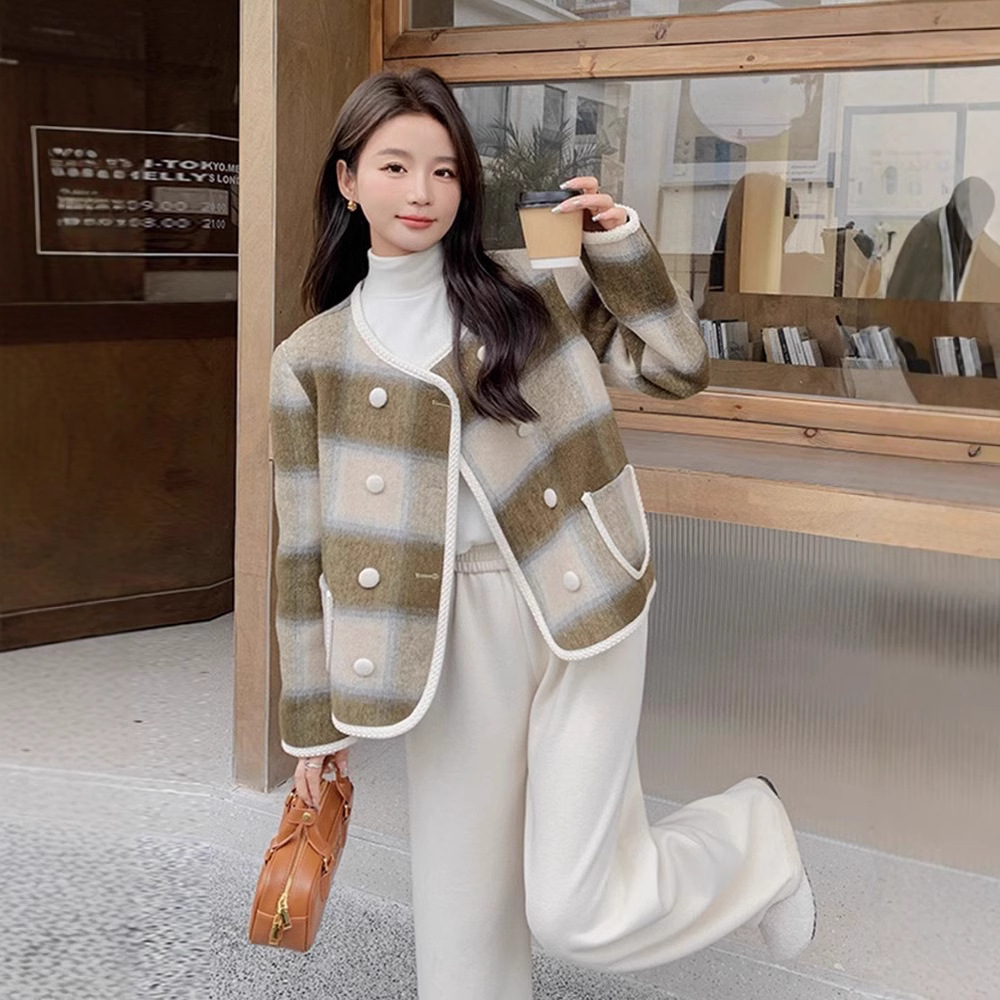 Sherpa Coat Women - Твидовый жакет синий женский зимний на