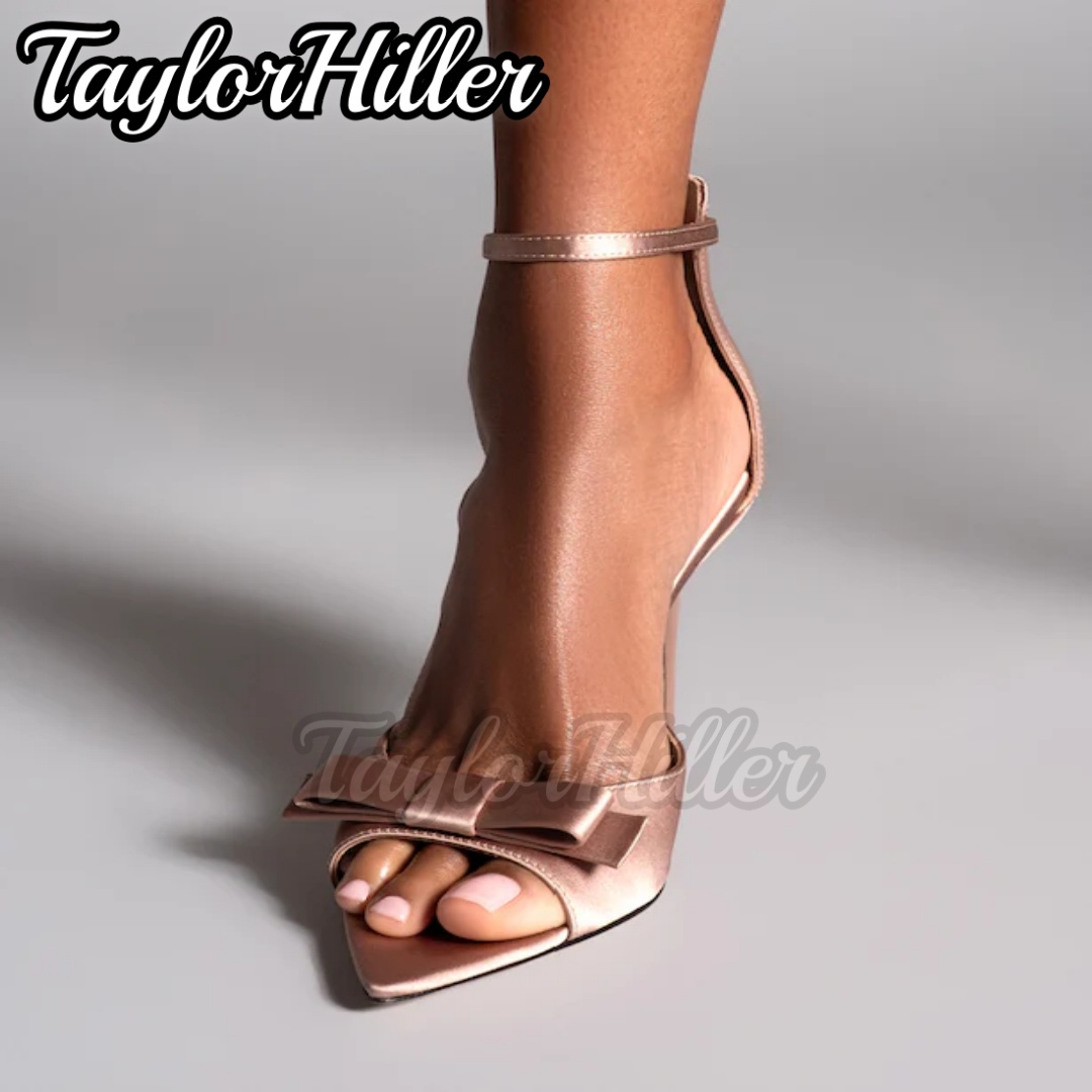 Women'S Fashion Spring Summer 2026 - Нежные розовые атласные босоножки на высоком