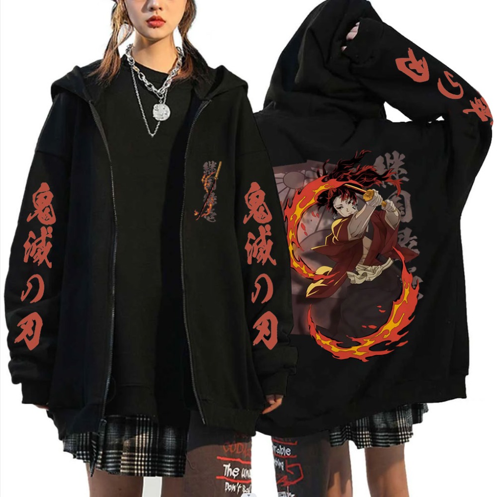 Women'S Fashion Zip Up Hoodies - Новый Demon Slayer Tsugikuni Yoriichi Merch