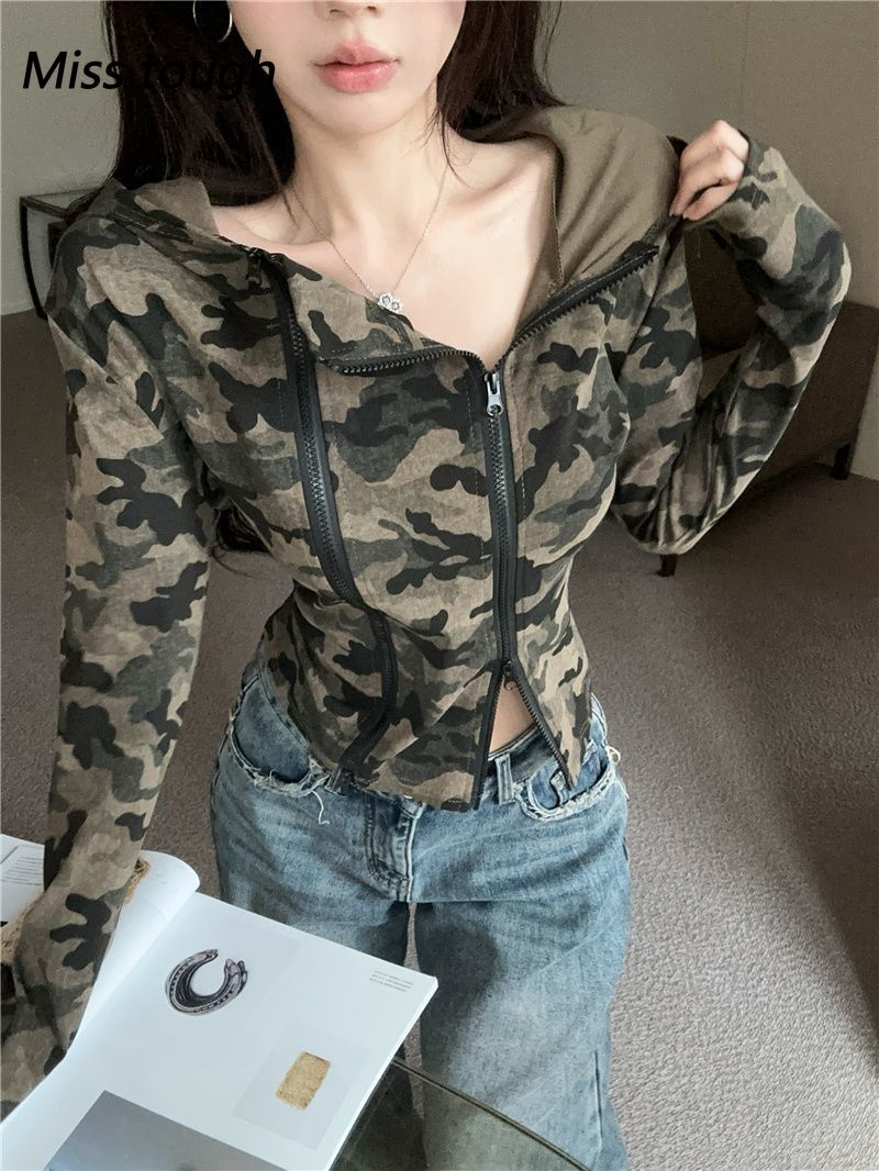 Женская камуфляжная толстовка  – обзор и цена Women'S Fashion Zip Up Hoodies