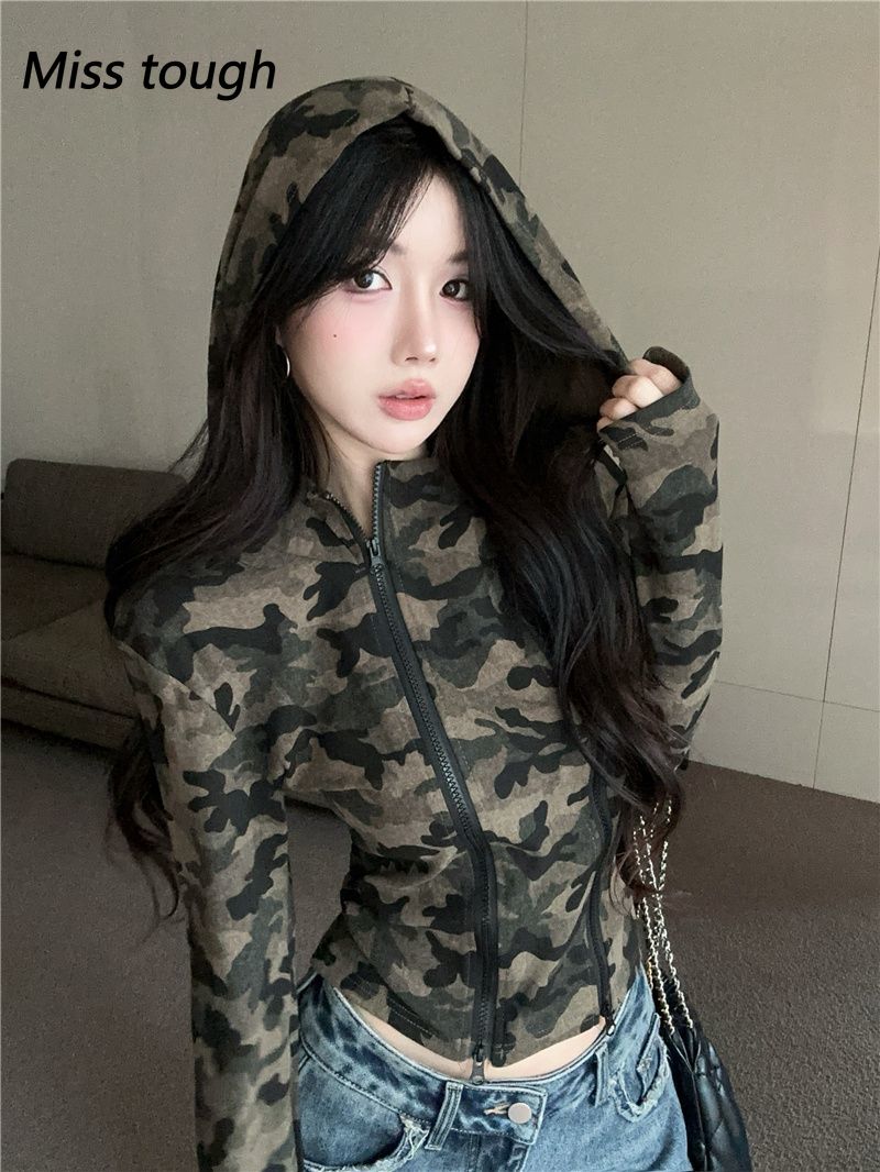 Женская камуфляжная толстовка  – обзор и цена Women'S Fashion Zip Up Hoodies