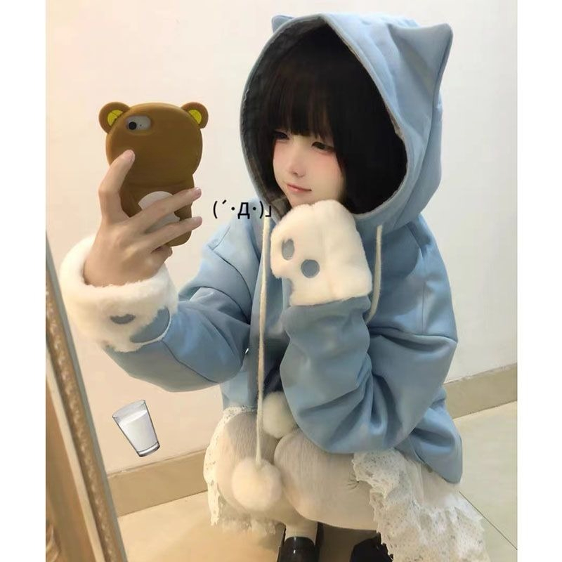 Японская милая аниме-вышивка с – обзор и цена Women'S Fashion Zip Up Hoodies