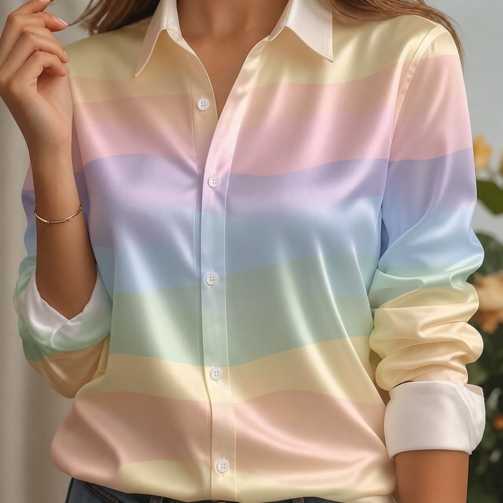 Женская атласная блузка с отло – обзор и цена Women Fashion Blouse
