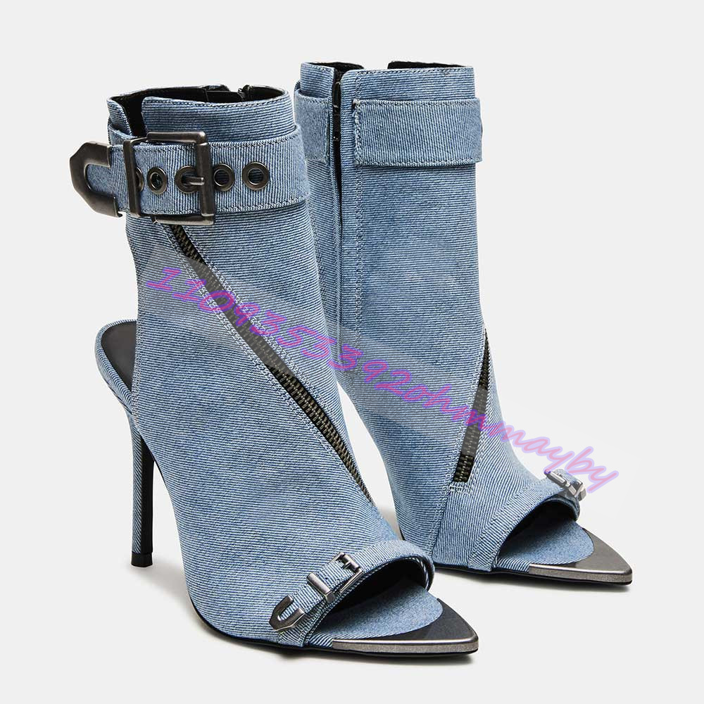 Летние синие джинсовые ботильо – обзор и цена Fashion Women Belt