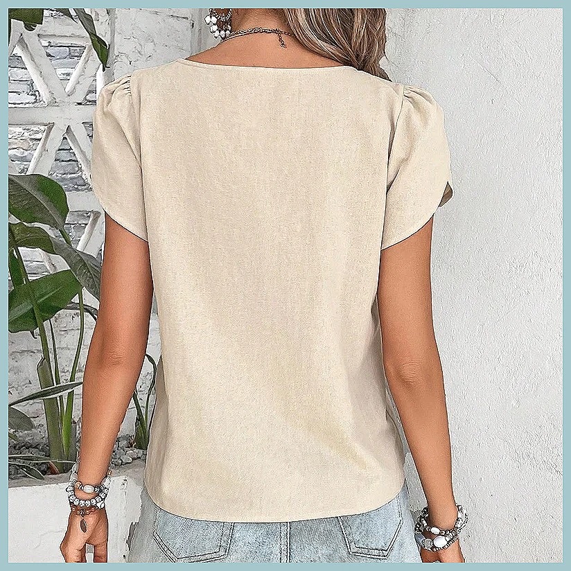 Летняя винтажная однотонная бл – обзор и цена Women Fashion Blouse